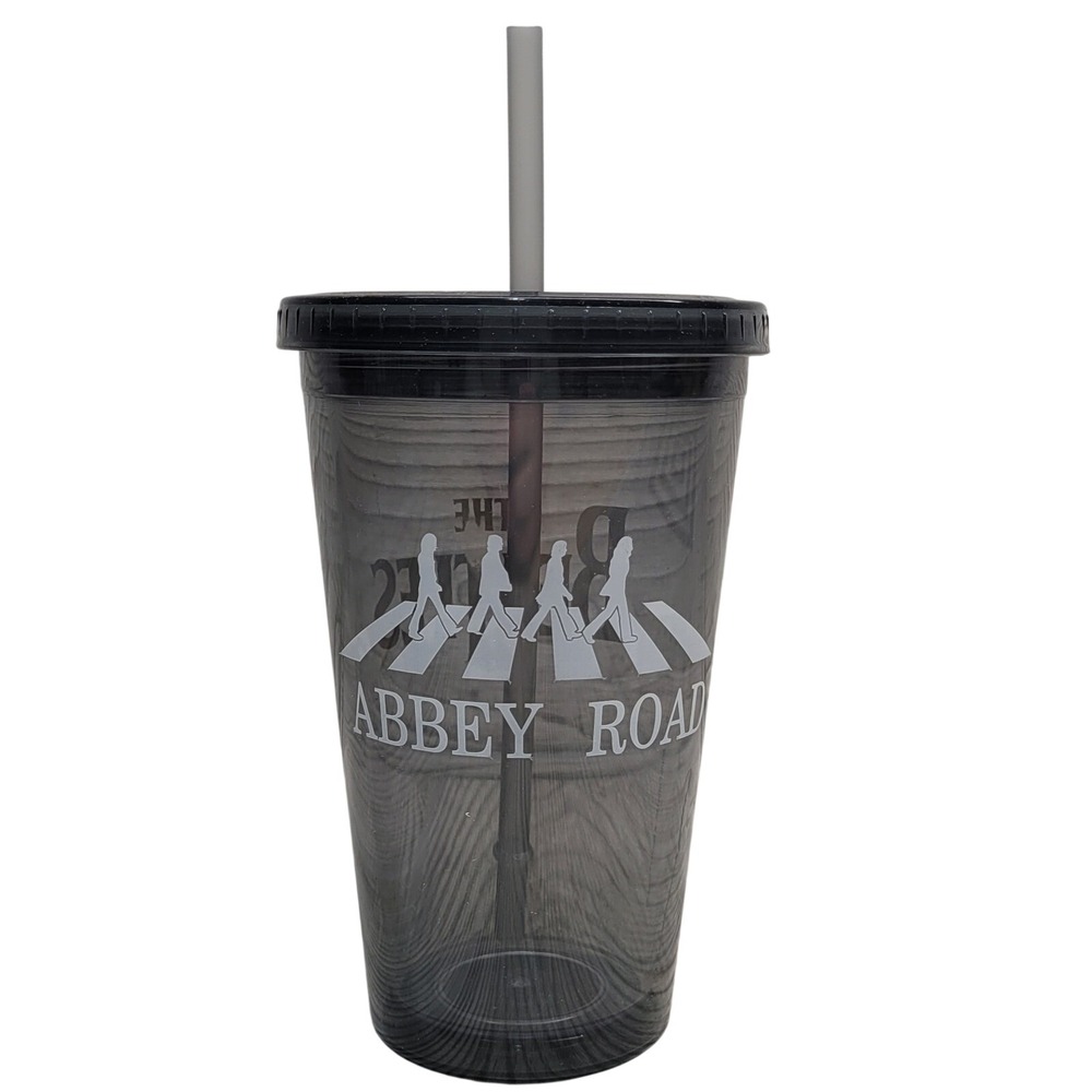 The Beatles Abbey Road Tumbler Cup 16oz Smoke Gray Plastic 2012 Travel Drink